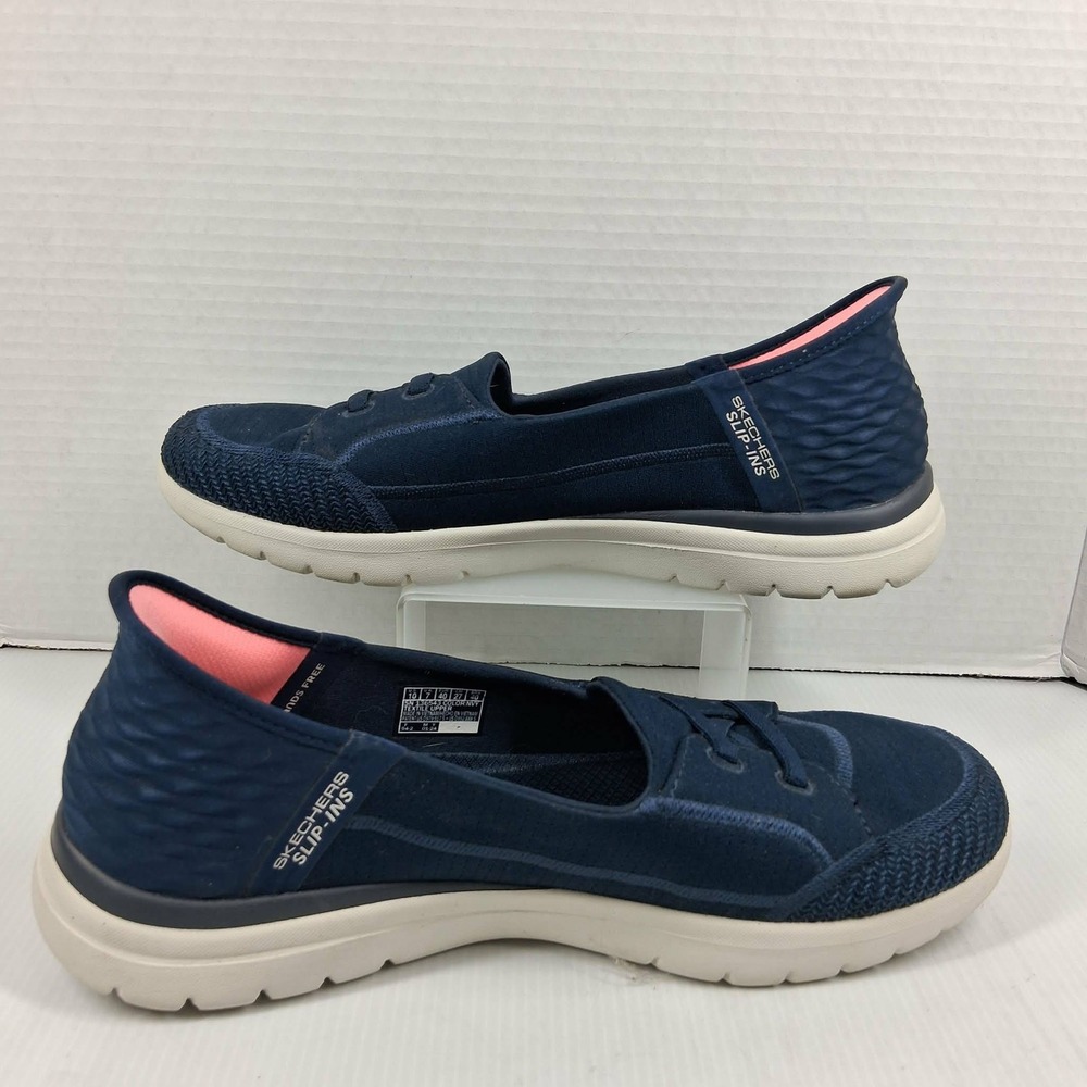 Skechers Slip-ins On-the-Go Navy Pink Walking Shoes 136543 Womens 10 - Picture 2 of 7